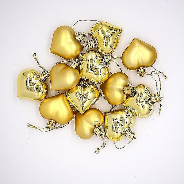 Gyllene Julgranskulor, 12 st Julgranspynt, Plastjulbollar Osplitterliga Jul