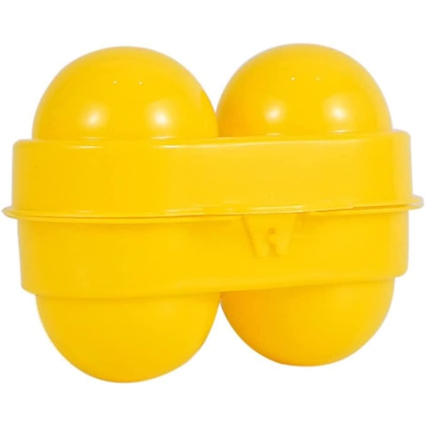Ägghållare, 2 rutnät Mini ägg hållare Utomhus Bärbar ägg förvaringsbehållare Picknick Camping Ägg bärare med fast handtag (Gul)