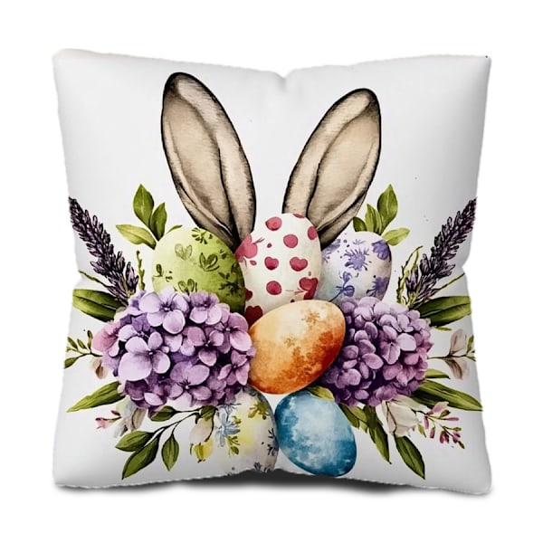 4-delars set Påsk örngott kanin ägg soffa kuddfodral 45*45cm (endast örngott, inget innehåll)