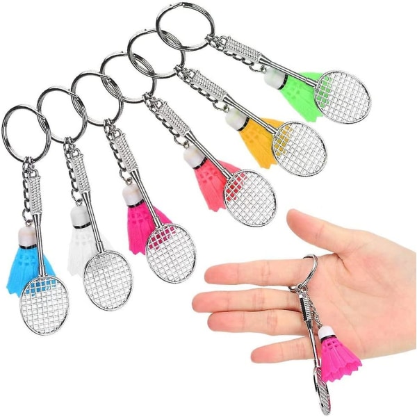 Lätt att bära Slitstark bärbar lätt plast, mini badminton nyckelring för vänner hem, flerfärgad