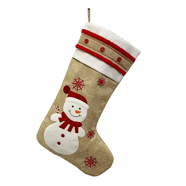 Jultomte Snöflinga Snögubbe Rensa Hängande Förvaringsväska Julstrumpor Dekoration (Snögubbe*)