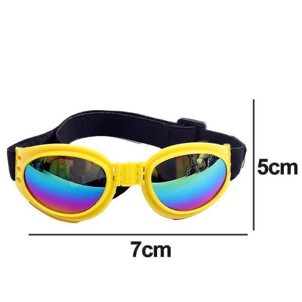 Vikbara husdjursglasögon Solglasögon Hund Solskydd Solglasögon Tillbehör Hundglasögon Skyddsglasögontillbehör (gul)