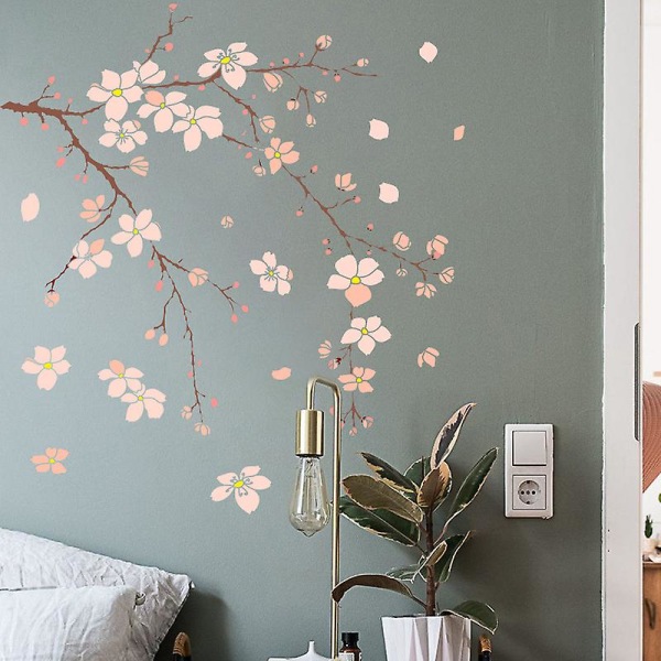 Pink Cherry Blossom Seinätarrat Seinätarrat Muraali Puun oksatarrat Makuuhuoneen Olohuoneen TV-seinälle