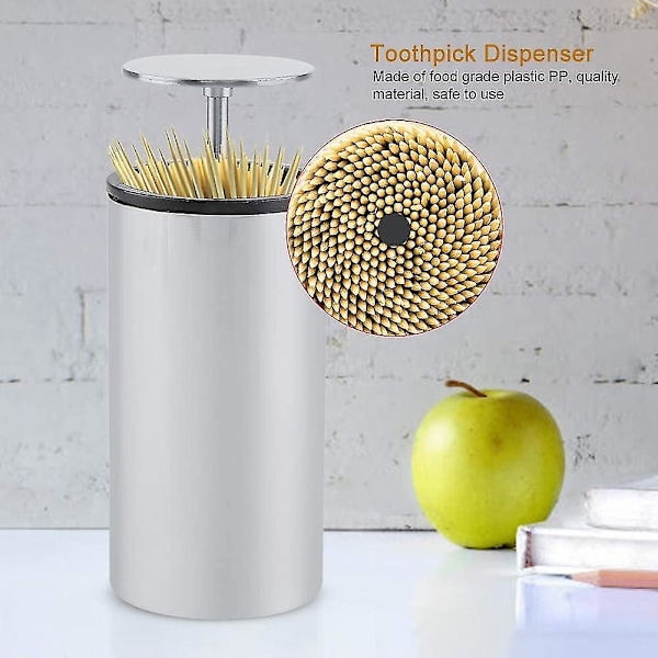 April Present Tandpetare Dispenser Box, Automatisk Tandpetarehållare Tillverkad Av Rostfritt Stål