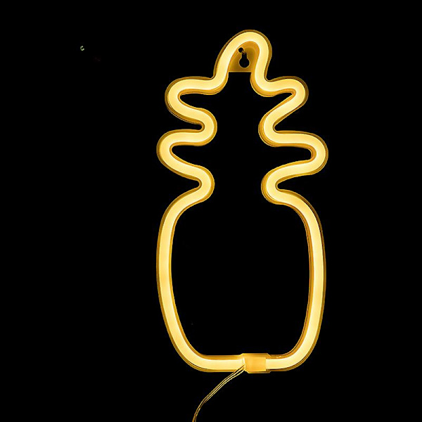 1 st ananasformad neon LED-lampa, väggneonskylt nattlampa USB eller batteridriven, julklapp, studior, fester, barer, jul, barnrum, vardagsrum