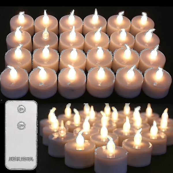 Bästa 24-pack flimrande LED-ljus med fjärrkontroll, batteridrivna, flamlösa ljus för hemmet