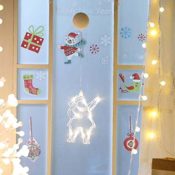 Jul LED-lampor hängande fönster med sugkoppar Julgranstopper (varmvit)  (1st) 511a | Fyndiq