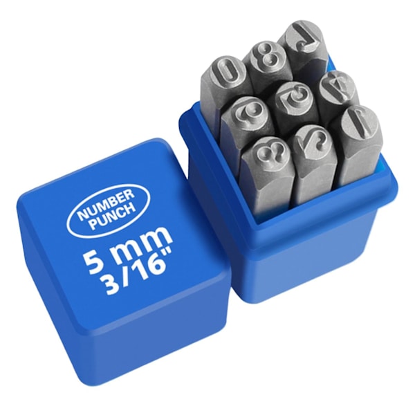 Numero- ja kirjainleimasarja Metalliset symbolit Teräsreliefointi Muottiin korujen valmistukseen Die (Numero 5mm)