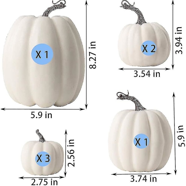 7 st konstgjorda pumpor, falska pumpor, höstdekoration för Thanksgiving Halloween Jul (2)