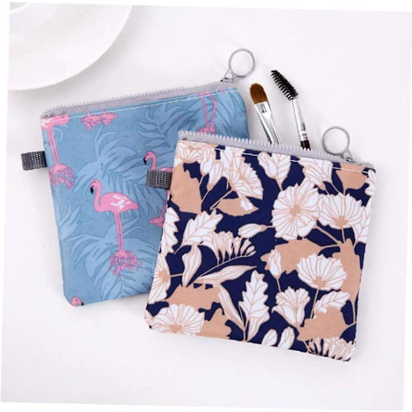 Sanitærbind Samle Glidelås Vesker Tamponger Pung Vanntett Sanitærbind Organizer Pung for Kvinner Reise Jenter 2Pcs