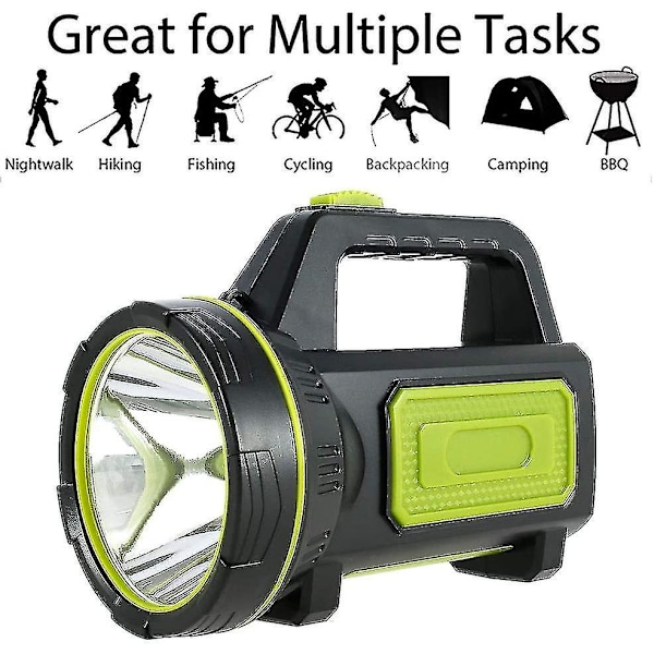 Superstark Uppladdningsbar LED-lampa med USB 6000 mAh Ficklampa