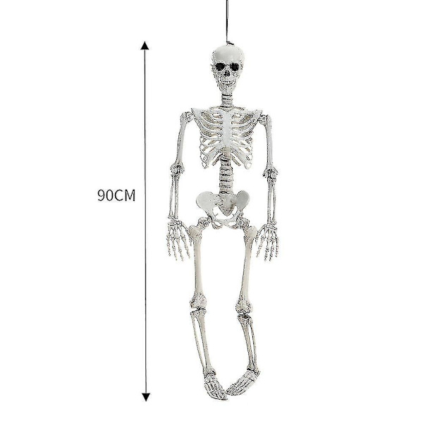90 cm Full Size Poserbar Menneskelig Rekvisittskjelett Fest Spøkelseshus Dekorasjoner Halloween (90CM)