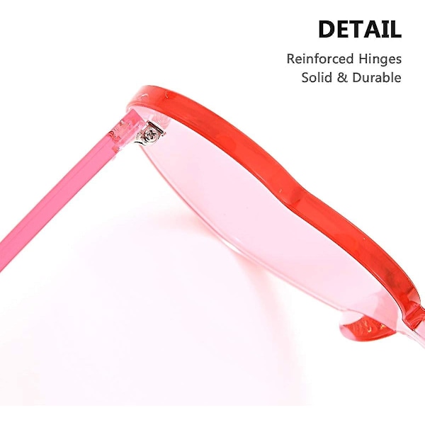 Oversized Rimless Solbriller All-in-One Hjertebriller Fargede Solbriller