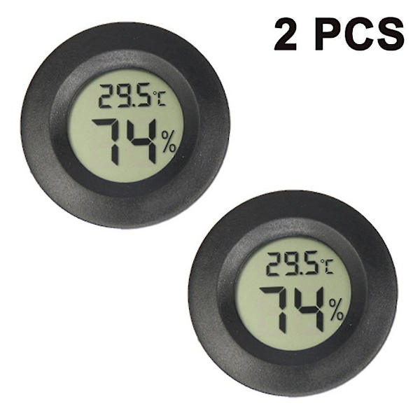 2-pack Mini Hygrometer Termometer Digital Lcd Monitor Inomhus Utomhus Luftfuktighetsmätare Kompatibel Med Luftfuktare Avfuktare Växthus