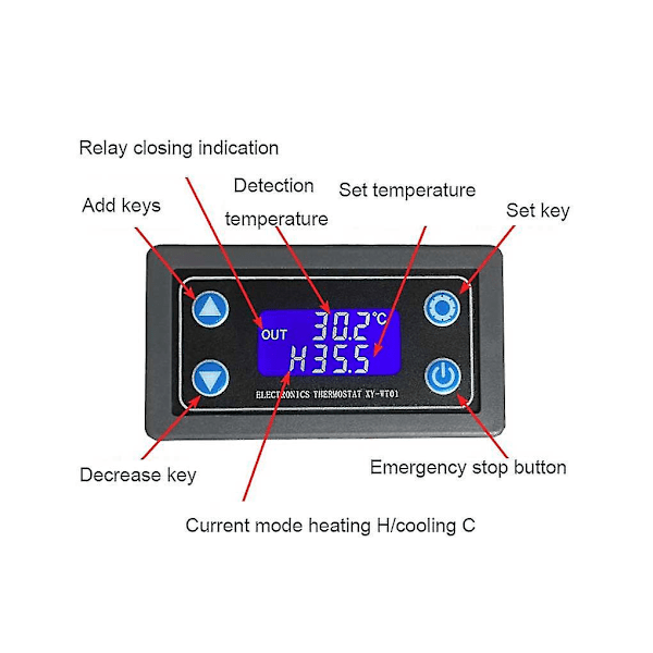 LCD-skärmtemperaturregulator Digital display Multifunktionella termostater Flerfunktionella hushållstillbehör