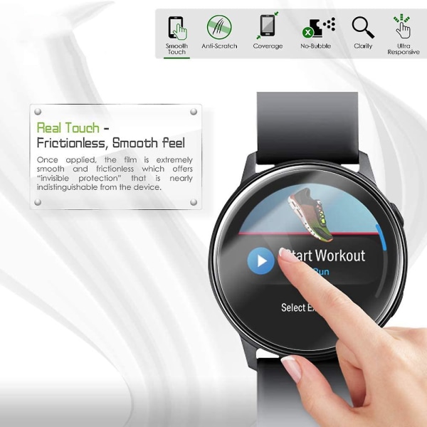 Skjermbeskytter kompatibel med Samsung Galaxy Watch Active2 (44 mm, 2019) (6-pakning) Anti-boble klar film