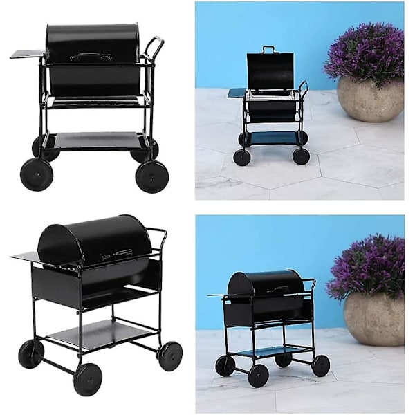 Grill för barn 1:12, tillbehör till leksakskök, grillkök, matlagningsspel, miniatyrhus