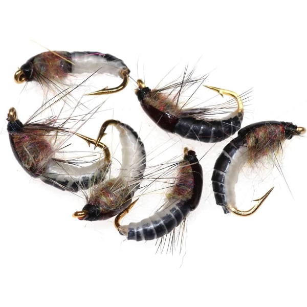 Flugfiskeflugor-6st Handgjorda flugfiskebeten-våta flugor,nymf