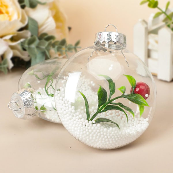 Julgranskulor Dekoration Festlig DIY Dekorationer Plast Kreativ Jul Klar Kula för Jul (F)