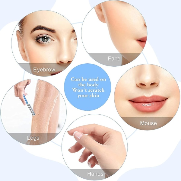 Kvinders ansigtsbarberkniv til hårfjerning - Kvinders finhårfjerner Øjenbrynsbarberknive og ansigtsbarbermaskiner Kvinders eksfoliering til følsom hud Essential Trave