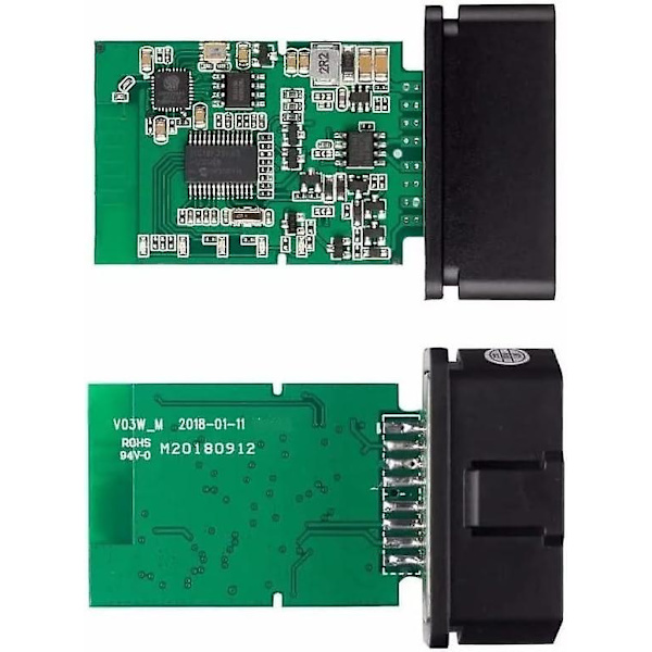 Bil OBD II Diagnostisk Værktøj Autoscanner Kodelæser, OBD II Elm327 Wifi Pic25k80 Chip