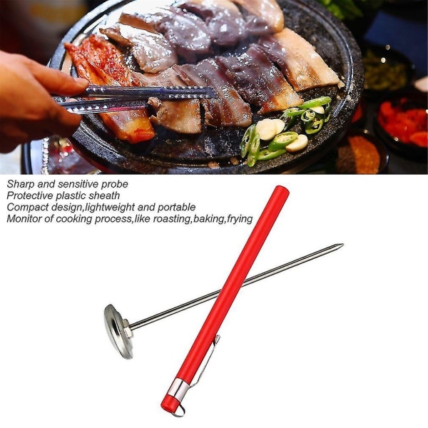 Rostfri ficktermometer för matlagning, köttgrillning