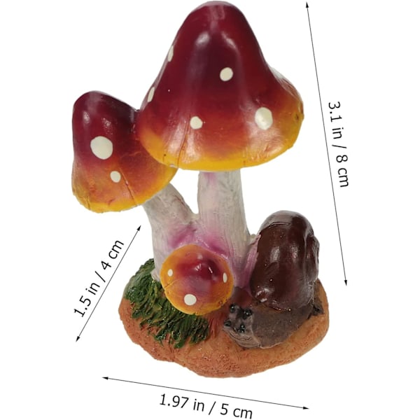 Miniatyr svamp harts miniatyrträdgård svamp snigel mikro landskap prydnader akvarium dekor