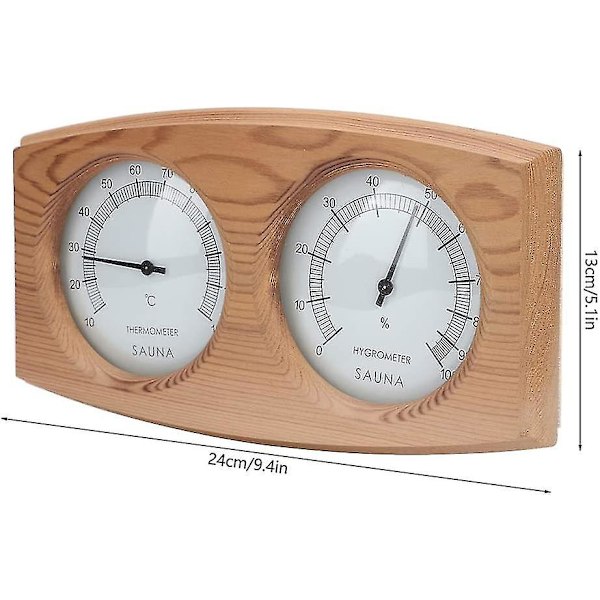 Bastutermometer 2 i 1 Trä Thermo-Hygrometer Termometer Hygrometer Ångbastu Tillbehör