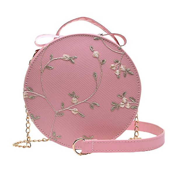 Kvinnors mode spets fräsch handväska crossbody väska enfärgad liten rund väska