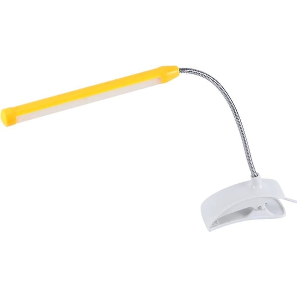 LED-klemmelys Dæmpbar USB-drevet klemlampe Bord Skrivebordslæselampe til læsning, studier, arbejde, soveværelse, kontor (gul)