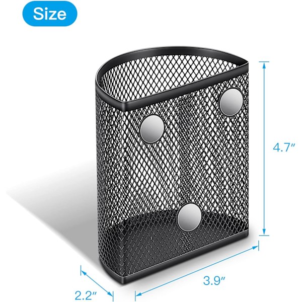 Halvcirkelformad magnetisk pennhållare 2 stycken svart