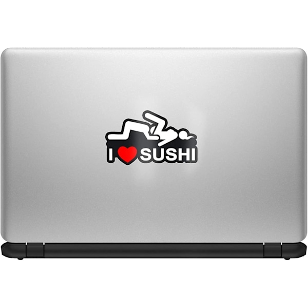 9*16cm tecknad jag älskar sushi bil klistermärke dekal