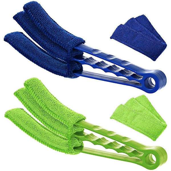 Rengöringsborste Set med 2 Rengörare, Avtagbar Persienner Mikrofiber Rengöringsborste