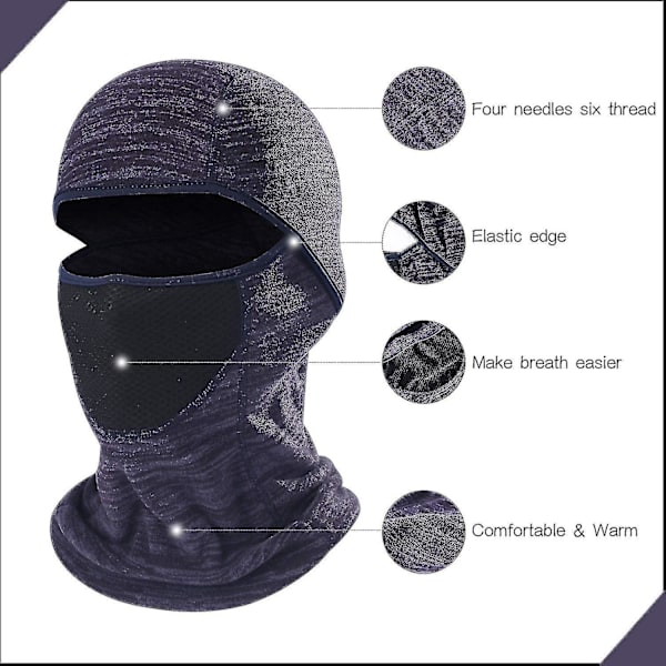 Balaclava Vindtett Varm Termisk Fleece Vinter Ski Maske For Menn & Kvinner