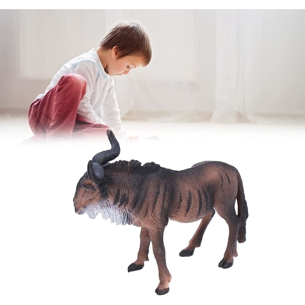 Jouet Animal réaliste, Simulation d'animaux de la Jungle Africaine Grande Figurine de Gnou pour Cadeau de Collection dekorative