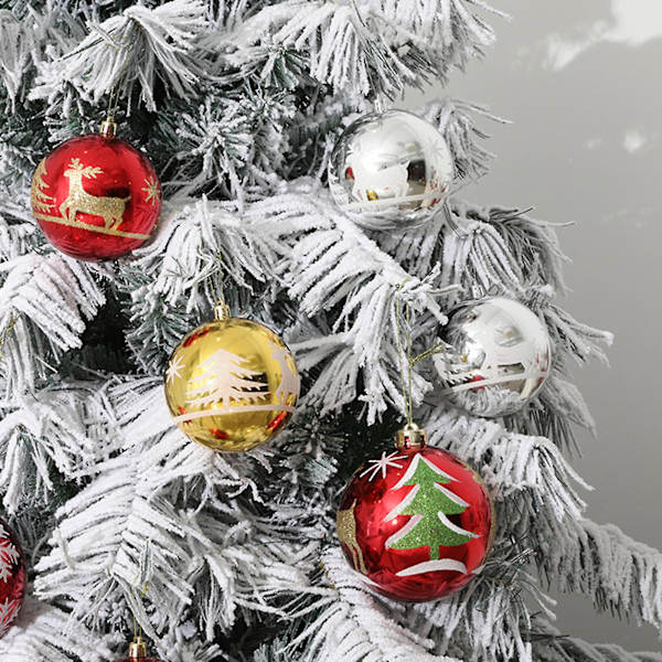 2 st juldekorationer i form av färgglada kulor med hängande snöre för festlig stämning - Julgranskulor (Guld)