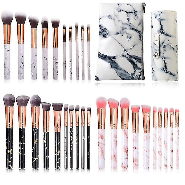 10 stk Makeup Pensler Sæt Kosmetik Pulver Øjenskygge Foundation Blush Blanding Skønhed Makeup Pensel Maquiagem Niuniu（hvid）