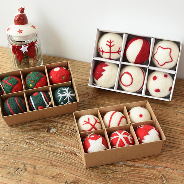 1 Set Julgranskulor Nordisk Stil Jul Smak Utsökt Julgran Hängande Kulor Prydnadsföremål för Fönster Sida