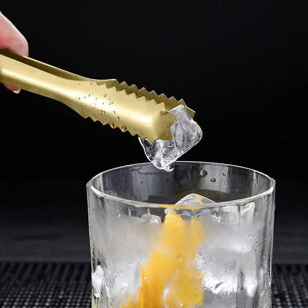 Ishinkorg Isbitstång, 6 Tums Serveringstång, Bartång, Rostfritt Stål, Guldpläterad, För Bar Kök Matrum 2 Stk