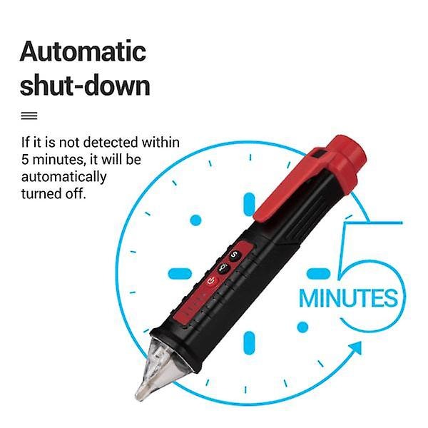 Digital AC 12V~1000V Spänningsdetektor Smart Non-Contact Tester Pen Meter Ström Elektrisk Sensor Test Pen Tillbehör