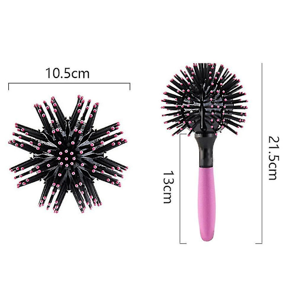 Krulborste, 3d sfärisk kam hårsborste sfärisk kam bomb curl hårsborste styling salong rund hår krulverktyg