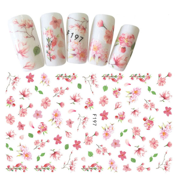 Flower Nail Art Stickers 3D-prægede neglemærkater Spring Daisy Nail Art Supplies Selvklæbende negletilbehør