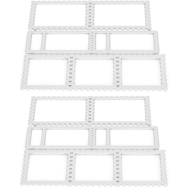 2 stykker rektangel og firkantet metall skjærematriser Stempelsjablonger Stempelramme DIY Scrapbooking Pregepapir Fotoalbum Dekorkortmal