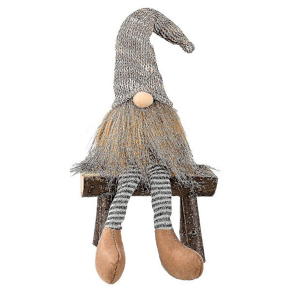Joulukoristeet, plushi Tomte, joulupehmolelut lahjaksi lapsille ja naisille (harmaa)