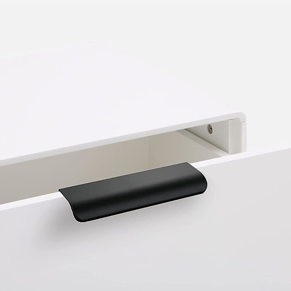 Set med 2 osynliga kökshandtag Noi 128 Svart kökshandtag i aluminiumlegering Möbelhandtag Centrumdistans 128mm