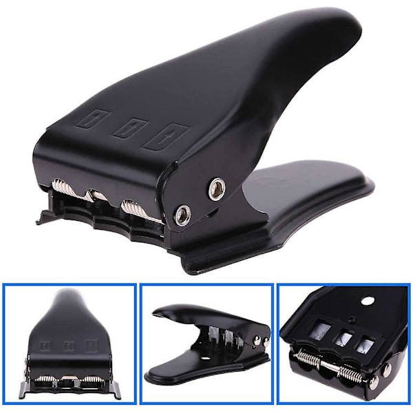 Universal 3 i 1 hull / standard sim / mikro sim / nano sim kortskjærer for alle sim-kort til smarttelefoner / nettbrett inkl. sim-adapter + 1 sim-kortspor