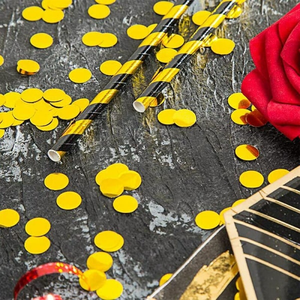 Rund mjukpapperskonfetti - Flerfärgad konfetti för festdekorationer (guld och silver, 30 g)