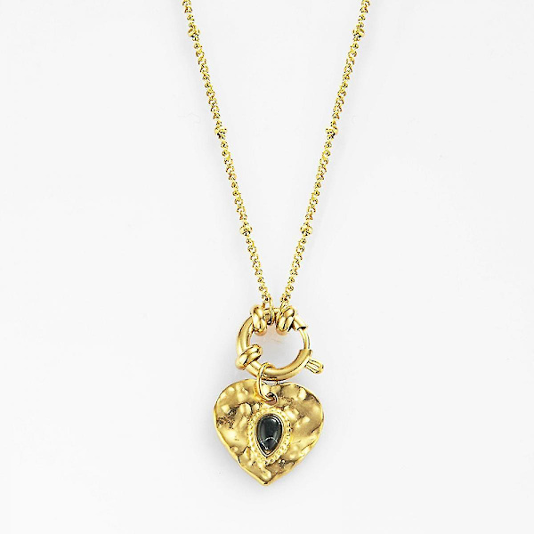 Miniatyr gull hjerte halskjede med initial - 14k gullfylt håndlaget delikat personlig hjerte choker halskjede gave til kvinner halskjede E917-95