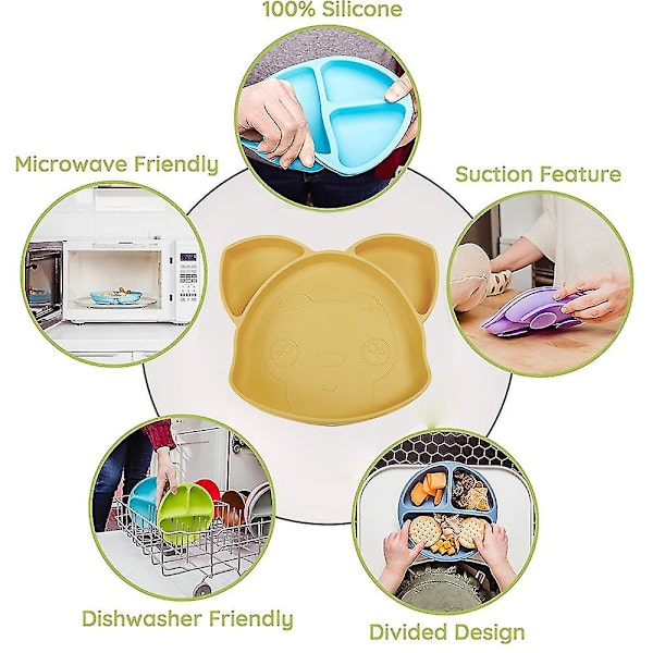 Silikon Baby Mat - Spill Proof Sticky Non Slip Stay Put Bricka - Perfekt för resor