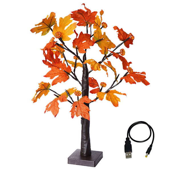 Höstlövslampa med lönnlöv Justerbar Ljusupplyst Pumpa Lönnlövlampa Tacksägelse Skörd Halloween Jul Skrivbordsdekoration (C)